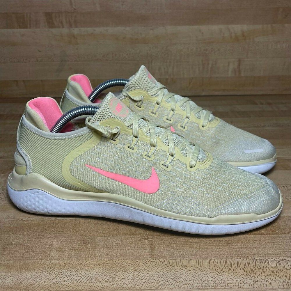 Nike Free RN 2018 Womens Round Toe Running Shoes Yellow Size US 11 A01911-700